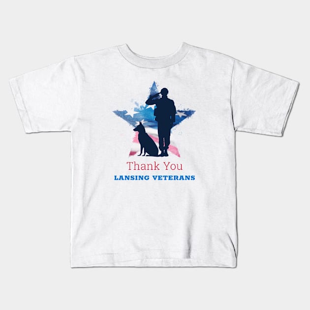 Thank You Lansing Veterans Kids T-Shirt by Shop The Lansing Journal